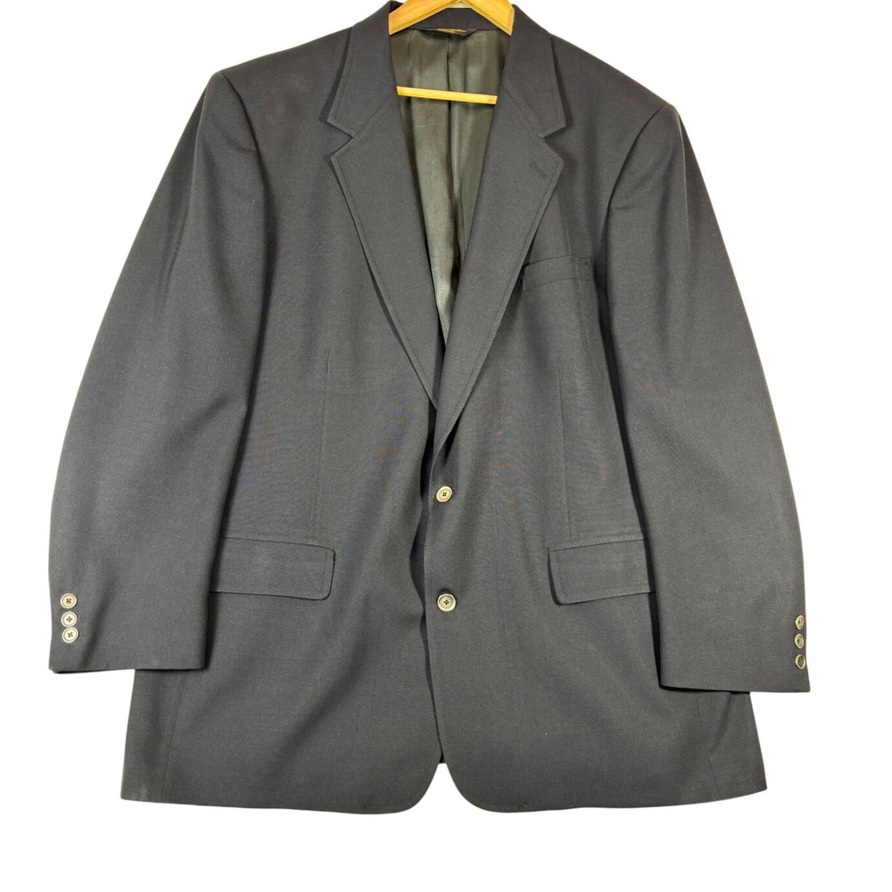 Brooks Brothers Mens Navy Blue Two Button Blazer Sport Coat Made in USA 48 LG
